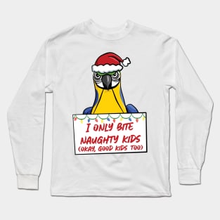 Only Bite Naughty Kids Blue & Gold Macaw Long Sleeve T-Shirt